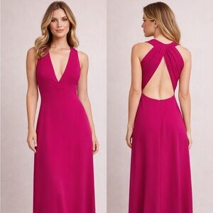 Jill Stuart Fuchsia twisted Backless Maxi Dress Cocktail Dress Special Event - 6